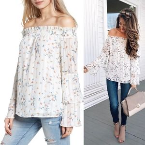 WAYF Gwen Floral Off Shoulder Top